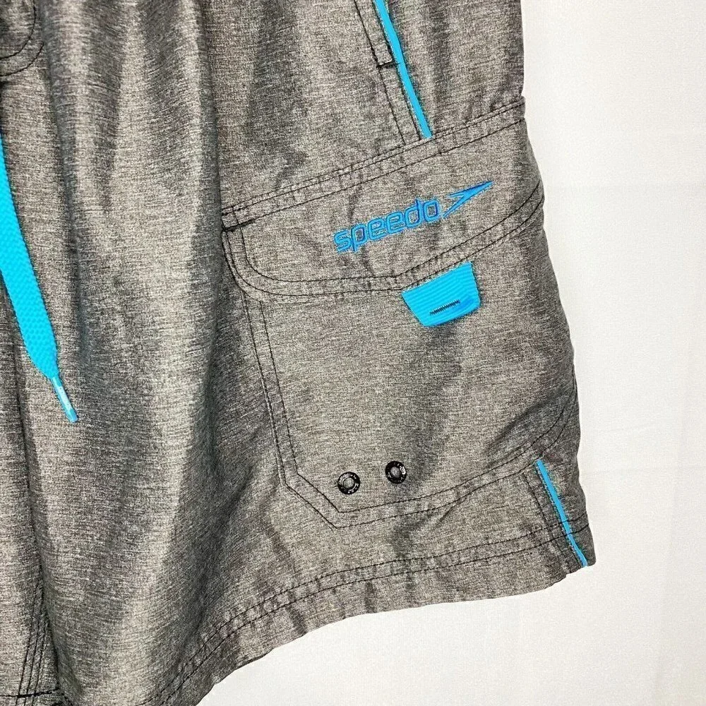 Speedo Men's Gray Aqua Board Shorts Mesh Brief Swim Trunks ~ Size Small NWOT